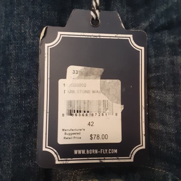 Born Fly Men's 42x30 Denim Jeans Embroidered Stitching Distressed Hip Hop EUC - Picture 12 of 16